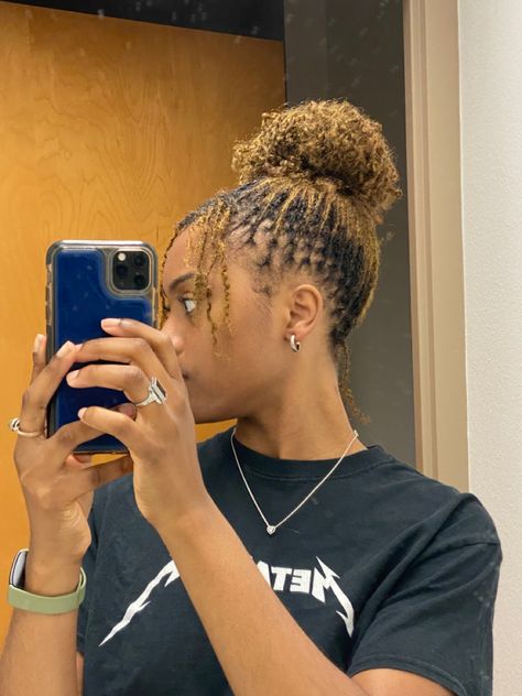 How To Style Micro Twists, Micro Braids Styles Short, Braids Over Micro Locs, Hairstyles For Microlocs, Micro Twists Natural Hair Short, Micro Twist Styles, Cornrows On Microlocs, Short Hair Twist, Micro Twists Natural Hair