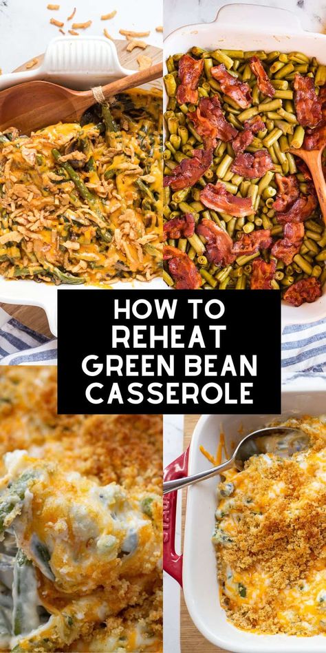 Learn the top six ways to reheat green bean casserole and make your leftovers taste just as delicious as the first time with our expert tips. Ham Dinner Side Dishes, Leftover Green Beans, Cheap Casserole Recipes, Thanksgiving Green Beans, Green Bean Casserole Campbells, Best Green Bean Casserole, Homemade Green Bean Casserole, Green Bean Casserole Easy, Ham Dinner