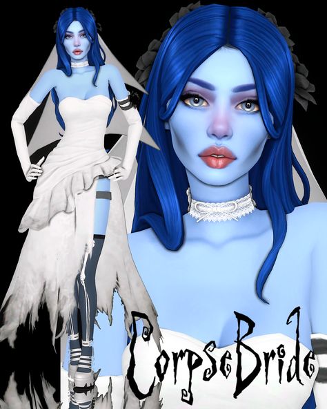 Hello everyone,

I brought you my first halloween inspired character as you wished in our lastest poll.

Her is my version of Corpse Bride for download .

Hope you enjoy.

#sims #halloween #thesims4 #download #corpsebride Sims 4 Cc Nightmare Before Christmas, Costumes Sims 4 Cc, Sims 4 Halloween Cc Patreon, Corpse Bride Sims 4 Cc, Sims 4 Corpse Bride, Halloween Costumes Sims 4, Sims 4 Monster Cc, Sims 4 Cc Halloween, Sims 4 Halloween Cc