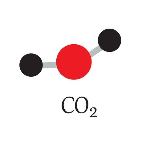 Model of carbon dioxide CO2 molecule and chemical formulas. Geometric structures and Illustration on white background. Educational and study content of chimestry students. vector illustration. Molecule Design, Molecule Model, Carbon Molecule, Chemical Structure, Chemical Formula, Diy Classroom, Carbon Dioxide, Cityscape Photos, Logo Banners