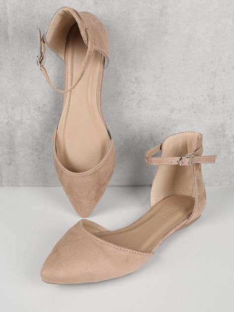 Strap Flats, Shoes Heels Classy, Ankle Strap Flats, Cute Flats, Casual Flat Shoes, Girly Shoes, Pointed Toe Flats, Footwear Design Women, Ankle Strap Heels