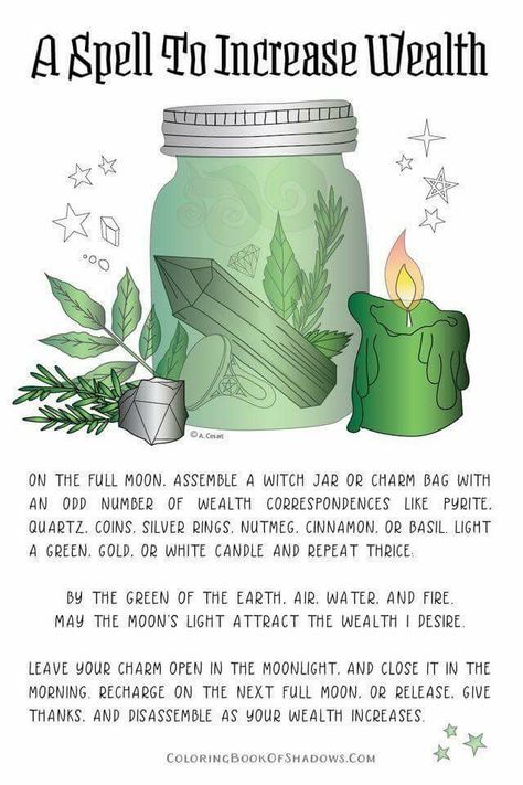 Spell jar Wealth Spell, Jar Spells, Magia Das Ervas, Wiccan Witch, Magick Spells, Wiccan Spell Book, Witchcraft Spell Books, Witch Craft, Witch Spell Book