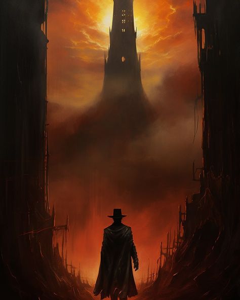 The Dark Tower, can’t fit the whole image on IG. (Link in Bio) #stephenking #art #digitalart #printshop #limitededition #samaelfinearts Stephen King Dark Tower Art, Dark Tower Fan Art, Obsidian Tower Fantasy Art, Dark Tower Art, Creative Story Ideas, The Dark Tower, Dark Artwork, Tower Fan, Cool Pencil Drawings