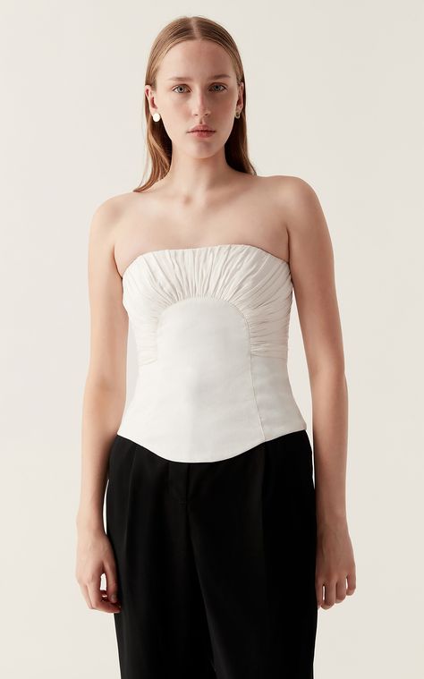 Linen Bustier, Bustier Top, Moda Operandi, The White, Designer Fashion, Slim Fit, Fashion Design, White