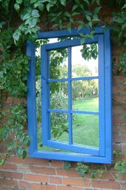 Outdoor Mirrors, Mirror Illusion, Garden Mirror, Pintura Exterior, Garden Mirrors, Outdoor Mirror, Walled Garden, Garden Windows, Open Window