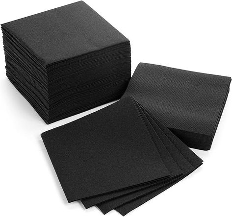 Amazon.com | AH AMERICAN HOMESTEAD Cocktail Napkins-Disposable Beverage/Bar Napkins-Black Linen-Like Square Napkins-Eco-Friendly & Compostable-Everyday Use, Party or Wedding 4.75inch x 4.75inch (100 Count, Black): Cocktail Napkins Setting Up A Bar, Bar Napkins, Beverage Bar, Home Cocktail Bar, Paper Umbrellas, Light Rum, Custom Cocktails, Cocktail Club, Serving Drinks