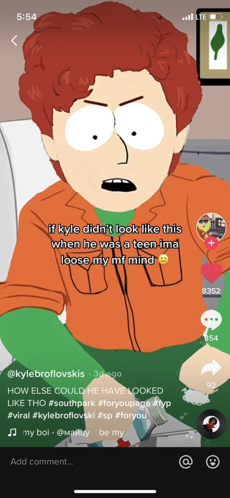 Older Kyle Broflovski, Teen Kyle South Park, South Park Mbti, Teen Kenny South Park, Teen South Park, South Park Oc Base, Southpark Oc, Male Cartoon Characters, Kyle South Park