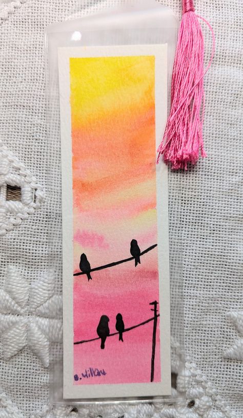 Hand Painted Bookmarks - Vibrant Original Artwork, Not Prints! Brighten your reading experience with these captivating hand painted bookmarks, each a unique piece of art. Size: 2x6" bookmarks in protective sleeve with carefully selected tassel - Each tassel corresponds closely to the artwork, enhancing its appeal - Adds color and character to your reading materials, perfect for all ages -- Free Gift with Every Purchase! Ideal for book lovers seeking to personalize their reading collections with Cute Bookmarks Painting, Cute Simple Bookmark Designs, Different Types Of Bookmarks, Book Marks Water Colour, Easy Painted Bookmarks, Bookmarks Acrylic Paint, Bookmarks Watercolor Ideas, Watercolor Paintings Bookmarks, Painted Bookmarks Ideas