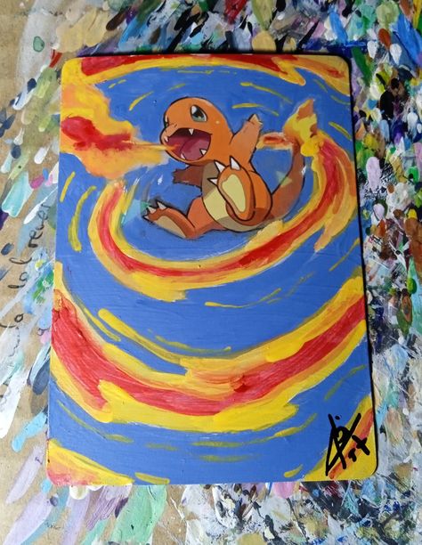 Cute Pokemon Paintings, Pikachu Acrylic Painting, Pokémon Painting Ideas, Pokemon Acrylic Painting, Charmander Painting, Pokemon Painting Ideas, Charizard Painting, Pokémon Canvas, Pokemon Canvas Painting