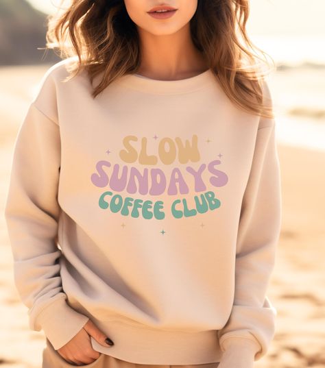 Cozy up in our "Slow Sundays Coffee Club" sweatshirt, perfect for coffee lovers who appreciate retro style. This comfy crewneck features a vintage-inspired design, ideal for those relaxed mornings with your favorite brew. Join the Coffee Club and elevate your casual wardrobe with this must-have piece. Perfect for lazy Sundays or any day you crave comfort...♥ ♥PRODUCTION TIME: 1-5 days (usually 2-3 days) ♥SHIPPING TIME: 2-5 days (usually 3 days) ♥PRODUCT DESCRIPTION: Made with a medium-heavy fabr Coffee Lovers, Sunday Coffee, Comfy Crewneck, Retro Coffee, Coffee Club, Lover Sweatshirt, Club Sweatshirts, Cozy Vibes, Vintage Inspired Design