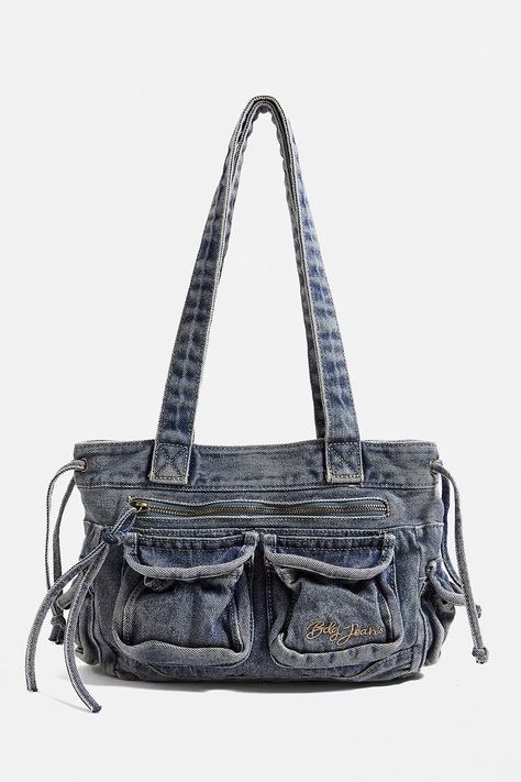 https://www.urbanoutfitters.com/en-gb/shop/bdg-lissy-denim-y2k-shoulder-bag Y2k Bags, Y2k Shoulder Bag, Jean Purse, Y2k Accessories, Urban Outfitters Jeans, Denim Handbags, Bdg Jeans, Denim Shoulder Bags, Jeans Bag