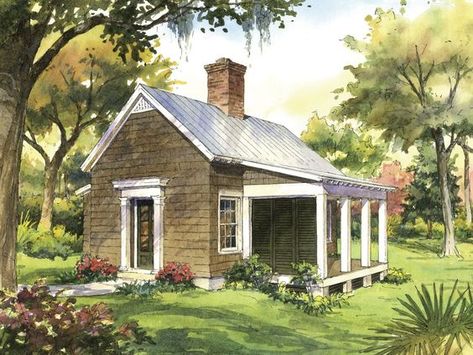 Garden Cottage House Plan Garden Cottage House, One Bedroom House Plans, Guest House Plans, One Bedroom House, Southern Living House Plans, Small Cottages, Tiny House Plan, A Small House, Cabin Floor Plans