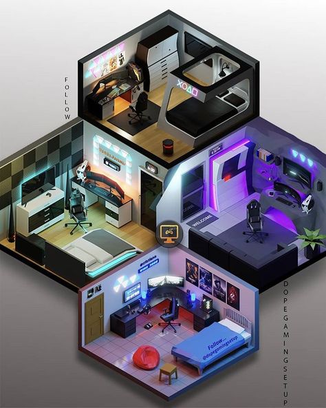 Gamer Bedroom, Small Game Rooms, Gaming Rooms, Game Zone, Computer Gaming Room, Setup Gaming, Video Game Room Design, Gaming Setups, Video Game Rooms