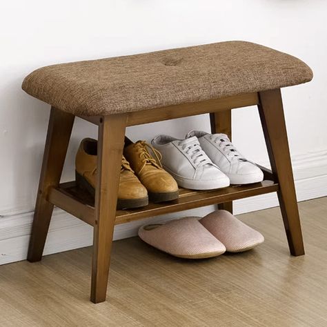 PRICES MAY VARY. 【Natural Wood Material】: This shoe bench is made of high quality wood which features a brown finish and smooth surface. It matches any entryway or room with its classic and long lasting appearance. 2、【Comfortable & Sturdy Structure】: This accent bench is constructed with a thick wood frame, a solid bottom slat shelf makes it more sturdy, and a soft padded seat cushion which is crafted of high-quality upholstery and filled with high-density foam ensures a comfortable sitting when Dark Wood Shoe Bench, Children Shoe Bench, Hemnes Storage Bench With Towel Rail, Small Hallway Shoe Bench, Small Entry Way Bench And Mirror, Cottage Shoe Bench, Dunelm Shoe Bench, Farmhouse Entryway Target, Front Door Small Bench Entryway