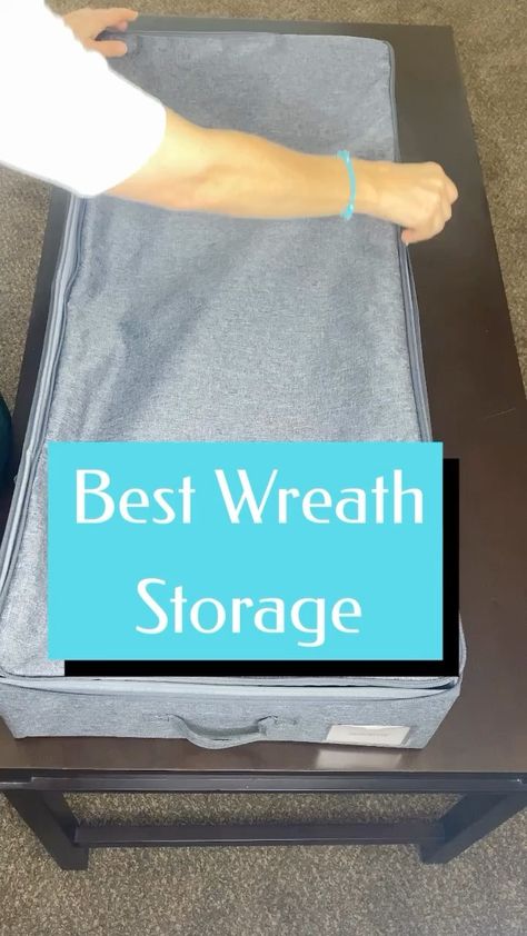 My favorite wreath storage box! Holds several wreaths safely & box is easy to store. 🎄🎃🐣 Wreath Storage Ideas, Storing Wreaths, Wreath Storage, Organizing Tips, Storage Ideas, Organization Hacks, Storage Box, Bag Storage, Hold On