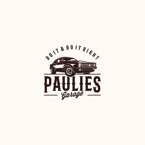 Vintage Car Logo Design, Old Logo Design Vintage, Automotive Branding Design, Mobile Mechanic Logo, Vintage Mechanic Logo, Vintage Car Graphic Design, Car Shop Aesthetic, Mechanic Branding, Garage Logo Ideas