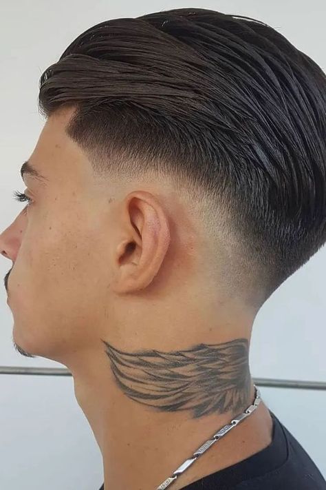 Mens Slicked Back Hairstyles, Taper Fade Long Hair, Slicked Back Hairstyles, Slick Back Haircut, Easy Hair Up, Low Skin Fade, Easy Updos For Medium Hair, Men Haircut Curly Hair, Hairstyle Short