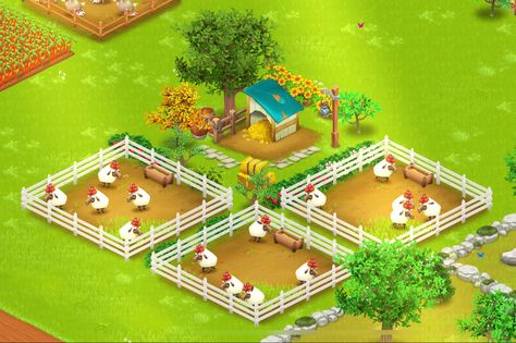 #hayday #game #layout Hay Day Farm Design Ideas Easy, Hay Day Decoração, Hayday Farm Design Easy, Hayday Layout Ideas, Hayday Game, Game Layout, Hen Coop, Hayday Farm Design, Chicken Pen