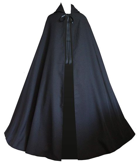 Women's Renaissance Shakespeare Black Fabric Hooded Cloak - DeluxeAdultCostumes.com Cloak Medieval, Gaun Abad Pertengahan, Black Cloak, Fairytale Fashion, Black Cape, Gothic Steampunk, Fantasy Dress, Fantasy Clothing, Fantasy Fashion