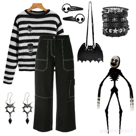 Fnaf Movie Outfit, Sun And Moon Fnaf Inspired Outfits, Fnaf Clothes Outfits, Chica Inspired Outfits Fnaf, Fnaf Themed Outfits, Fnaf Movie Outfit Ideas, Marionette Outfit, Fnaf Inspired Outfits, Fnaf Outfit Ideas