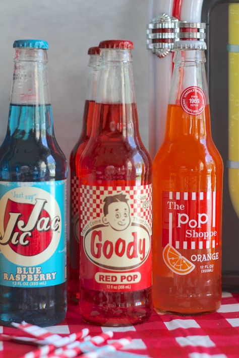 Vintage Soda Shop Soda Bottle Aesthetic, Retro Soda Shop, Soda Shop Ideas, Soda Pop Aesthetic, Soda Label Design, Soda Shop Party, Soda Aesthetics, Soda Fountain Party, Vintage Soda Shop