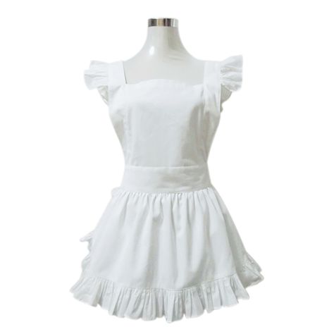 Opentip.com: Aspire White Apron Cute Women's Apron French Maid Style Cooking Aprons Kitchen Halloween Party Favor Style White Skirt, Skirt Overalls, Apron Cute, Cooking Aprons, Ruffle Apron, Halloween Party Gifts, Vintage Halloween Costume, Coupon Box, White Apron