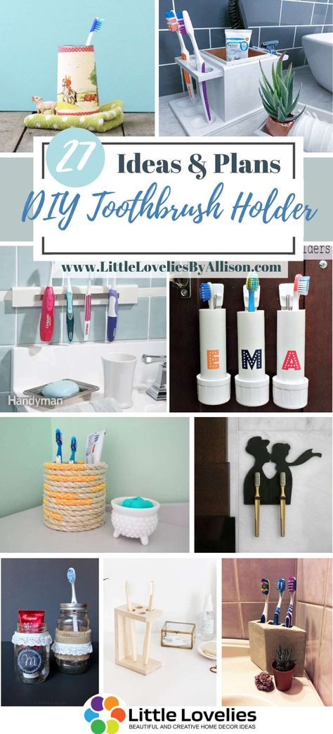 27 DIY Toothbrush Holder That Will Save Space In The Bathroom Toothbrush Holder Ideas, Bathroom Toothbrush Storage, Diy Toothbrush Holder, Toothbrush Head Holder, Diy Brush Holder, Electric Toothbrush Storage, Diy Toothbrush, Diy Toothpaste, Toothbrush Organization