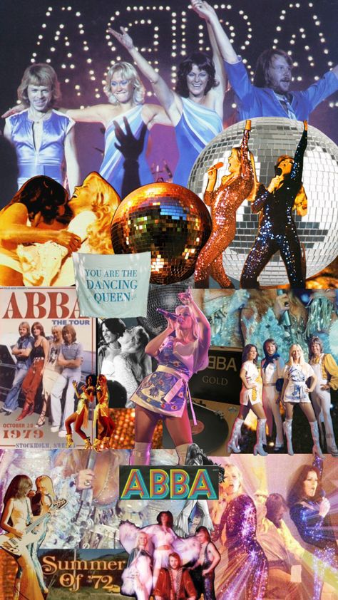 Abba 70s Aesthetic, Mamma Mia Disco Aesthetic, Abba Party Aesthetic, Abba Summer Aesthetic, Abba Disco Party, Abba Moodboard, Abba Lockscreen, Abba Bachelorette, Abba Birthday Party