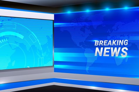 Free Vector | Realistic news studio background Tv Patrol News Background, News Reporter Background, Broadcasting Studio Background, Tv Studio Background, News Studio Background, News Background, Background Tv, Love Quote Tattoos, Cartoon News