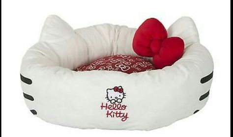 Hello kitty dog bed! Hello Kitty Outfit, Hello Kitty Bed, Donut Bed, Hello Kitty Merchandise, Hello Kitty House, Kitty Clothes, Charmmy Kitty, Hello Kitty Rooms, Hello Kitty Clothes