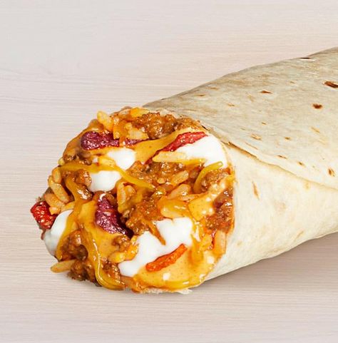 NEW ITEM: Volcano Double Beef Burrito from Taco Bell. See the full nutrition facts, weight watchers points and allergies on our website. #fastfood #nutrition Volcano Taco Taco Bell, Taco Bell Volcano Burrito Recipe, Mango Nutrition, Burrito Ingredients, High Protein Low Carb Diet, Beef Burrito, Paleo Diet Food List, Taco Bell Recipes, Keto Cereal