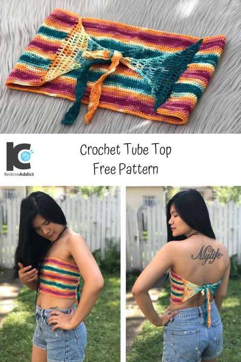 Tube Top Pattern, Crochet Bandeau Top, Uncinetto Zig Zag, Crochet Tube, Crochet Tube Top, Crochet Crop Top Pattern, Crochet Braid Styles, Crochet Tops Free Patterns, Better Late Than Never