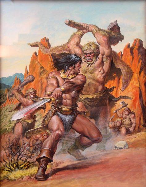 SAVAGE SWORD OF CONAN #188 COVER PAINTING ( 1991, EARL NOREM )  Comic Art Earl Norem, Conan O Barbaro, Arte Pulp, Conan Comics, Frank Frazetta, Bristol Board, Conan The Barbarian, Pulp Art, Fantasy Paintings