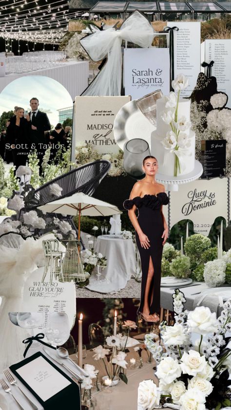 Mostly white with a hint of black and green. Vegas Themed Wedding, Hunter Green Wedding, Red Carpet Wedding, Vintage Glam Wedding, White Weddings Reception, Black And White Wedding Theme, Green Themed Wedding, White Wedding Theme, Wedding Venue Inspiration