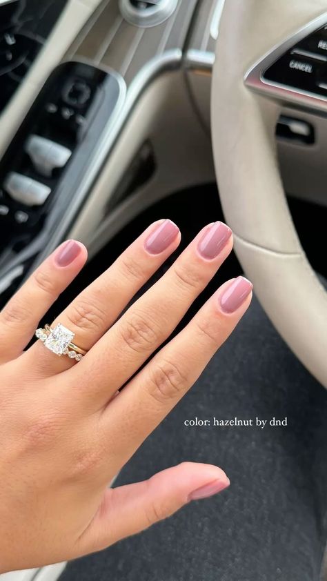 Dnd Gel Polish Colors Mauve, Mauve Fingernails, Sheer Mauve Nails, Taupe Pink Nails, Mauve Square Nails, D And D Nail Colors, Natural Fall Nail Colors, Taupe Dip Nails, Mauve Brown Nails