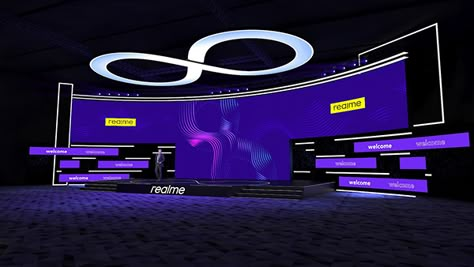 Tech Stage Design, Futuristic Stage Design, Summit Stage, Stage Concept, Stage Design With Led Screen, Live Performance Stage Design, Concert Visuals Stage Design, Technology Event Stage Design, Reception Stage