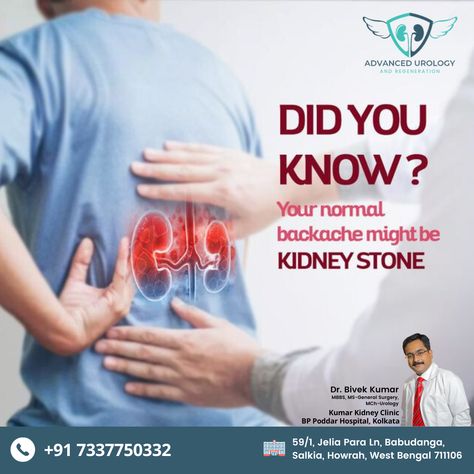 Did you know? Your normal backache might be a kidney stone! 🔍 Dr. Bivek Kumar sheds light on the surprising connection between back pain and kidney stones. . 📱 : +91 7337750332 . 🌎Visit: advancedurologyandregeneration.com . 🌎 www.instagram.com/dr.bivek_kumar/ . . #DrBivekKumar #Urologist #WestBengal #BestUrologistInHowrah #UrologyExpert #KidneyStones #BackPain #HealthAwareness #KidneyHealth #PainManagement Hotel Marketing Design, Healthcare Ads, Healthcare Advertising, General Medicine, Health Ads, Grocery Ads, Pediatric Surgery, Education Banner, Kidney Stone