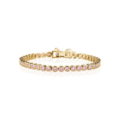 Pink tennis bezel bracelet. 3mm size . Gold plated . 7inch. Pink Gold Accessories, Pink And Gold Bracelet, Dr Accessories, Pink Wishlist, Braclets Gold, Pink Gold Jewelry, Pink Tennis, Aa Jewelry, Bezel Bracelet