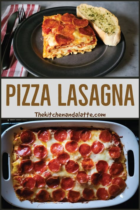 Pizza lasagna is the perfect combination of 2 amazing foods - pizza and lasagna! It has a homemade sauce and you can customize your lasagna with your favorite pizza toppings. It is the perfect family dinner recipe that everybody will love. #pizzalasagna #lasagnarecipes