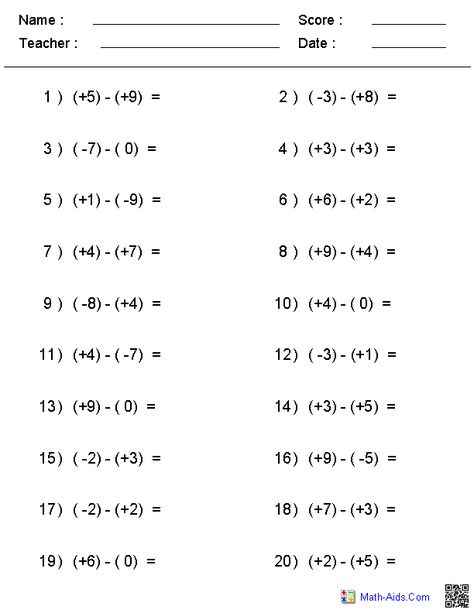 Subtraction of Integers Worksheets New Integers topic area. Multiplication Of Integers, Addition Of Integers, Adding Integers Worksheet, Subtracting Integers Worksheet, Multiplying Integers, Negative Numbers Worksheet, Multiplying And Dividing Integers, Dividing Integers, Adding Integers