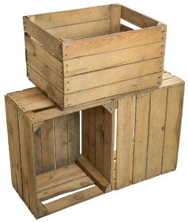 Sturdy Fruit Crate produce wine boxes set of 3 Wooden Boxes Vintage Shabby Apfelkisten Dimensions: approximately 49 x 42 x 31cmxxxgebrauchtxxx Wooden Apple Crates, Vino Color, Wooden Wine Crates, Wooden Apple, Vintage Wooden Crates, Vintage Crates, Shabby Chic Storage, Rustic Wood Box, Wine Boxes