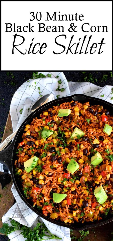 Rice And Black Beans, Corn And Rice, Rice And Beans Recipe, Corn Rice, Black Bean Corn, Grilled Chicken Skewers, Black Beans And Rice, Rice Skillet, Black Bean Recipes