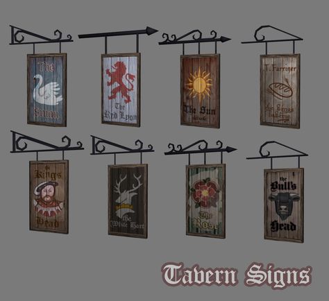 Tavern Design Concept Art, Fantasy Tavern Sign, Tavern Signs Ideas, Tavern Reference, Tavern Illustration, Signboard Ideas, Tavern Party, Magic Tavern, Dnd Tavern