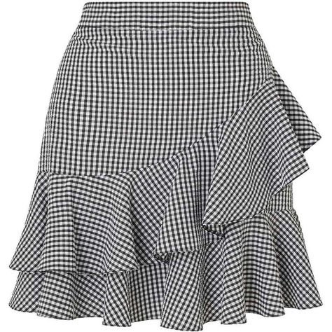 Miss Selfridge Black Gingham Ruffle Mini Skirt ($20) ❤ liked on Polyvore featuring skirts, mini skirts, black, miss selfridge, ruffle mini skirt, short frilly skirt and ruffled skirt Frilly Skirt, Rok Mini, African Skirts, African Fashion Skirts, Afrikaanse Mode, Black Gingham, Ruffle Mini Skirt, Skirt Denim, African Fashion Women Clothing