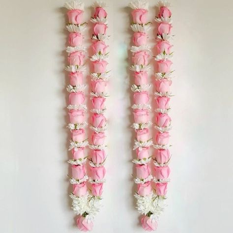 Wedding Haram Flower, Pelli Garlands, Lotus Garland Indian Wedding, Jaimala Designs Indian Weddings, Jaymala For Wedding, Rose Malai, Wedding Mala Rose, Lotus Garland, Groom Mala