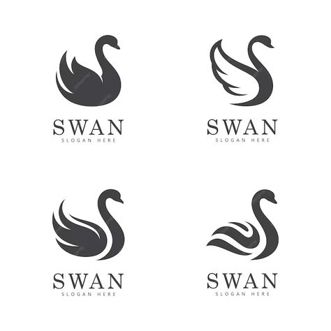 Premium Vector | Swan logo vector Abstract minimalist logo icon swan Swan Logo Design, Swan Symbol, Swan Icon, Swan Decoration, Swim Logo, Swan Wings, Owl Designs, Duck Logo, Swan Logo