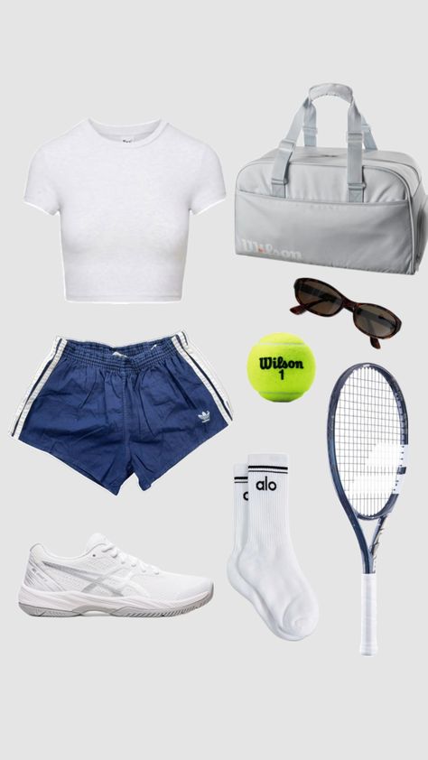 #tennis #tennisoutfit #wimbledonfashion #tennisoutfits Tennis Girl Outfit, Tennis Lifestyle, Tennis Outfit Aesthetic, Wimbledon Fashion, Tennis Outfit, Tennis Shorts, Outfits Polyvore, Workout Fits, Casual Preppy Outfits