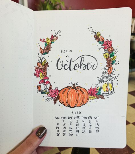 Copied this from a post I saw. October title page. Bullet Journal Ways To Write September, September Title Page, October Title Page, Fall Bullet Journal Cover, October Title, Bullet Journal Simple, Page Bullet Journal, October Bullet Journal, Journal October