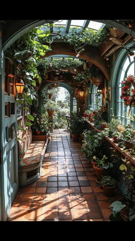 Home Greenhouse, Creative Gardening, Fantasy House, Style Deco, Plants And Flowers, Dream House Interior, If Only, Pretty House, Dream House Decor