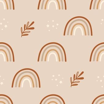 Brown Rainbow, Aesthetic Brown, Rainbow Wallpaper, Boho Rainbow, Premium Vector, Pastel, Rainbow, Pattern, Fabric